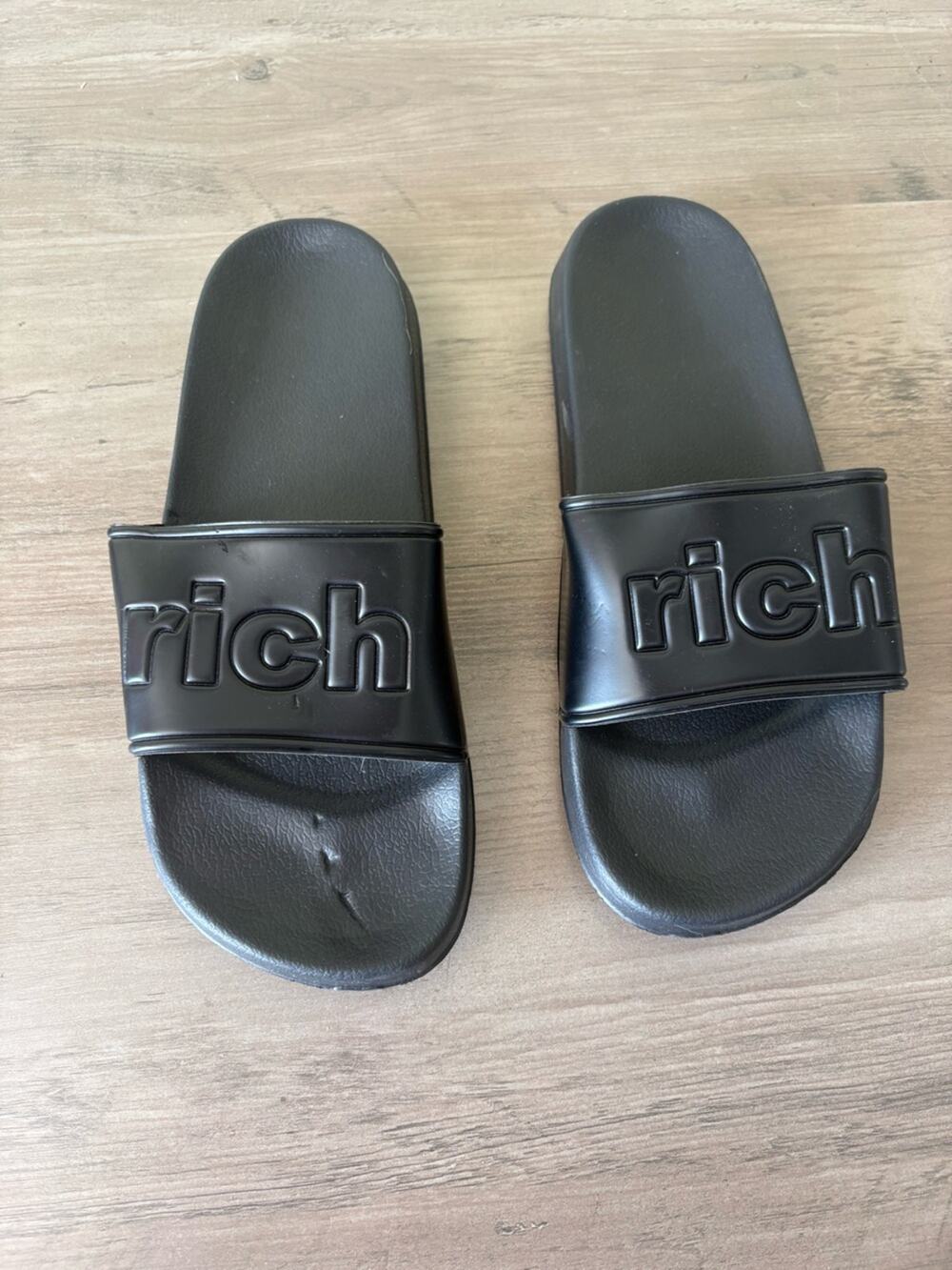 High Black Slide Sandals Comfort Pool Beach Shower Slides Men’s Size 12